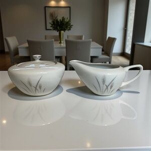 Max Schonfeld Sugar AND‎ cream SET Platinum Wheat, Fine China Japan 3 Piece Set